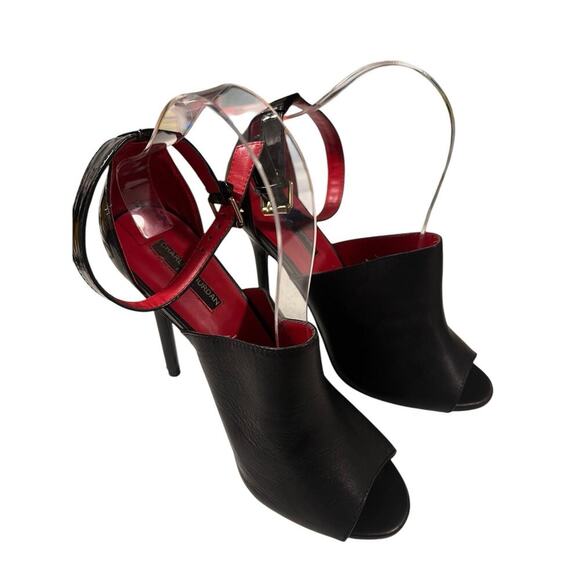 Charles Jourdan Paris Leather Black Open Toe Stiletto Pumps High Heel Size 8.5M - Picture 3 of 6